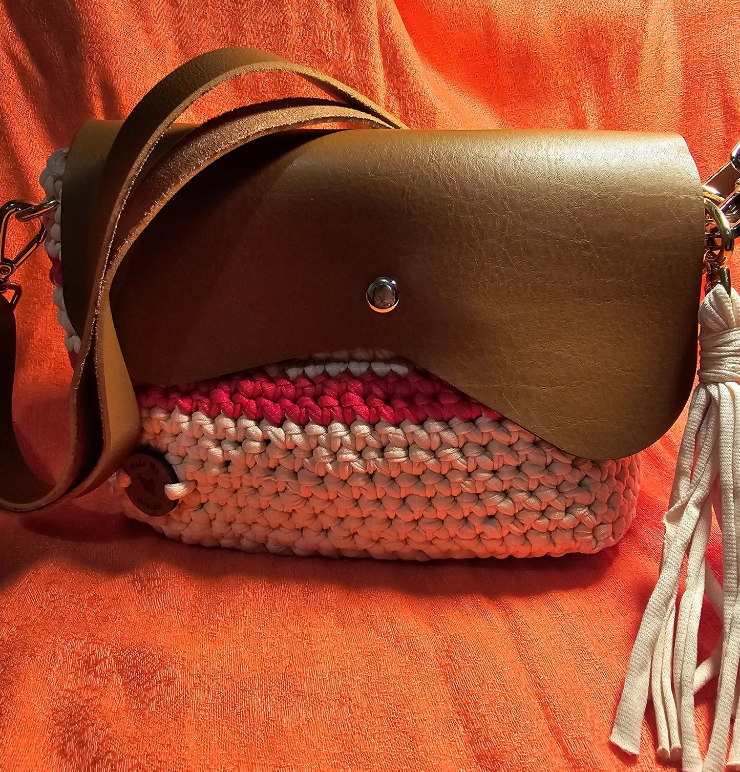 Carteras dos tonos rosa y crema