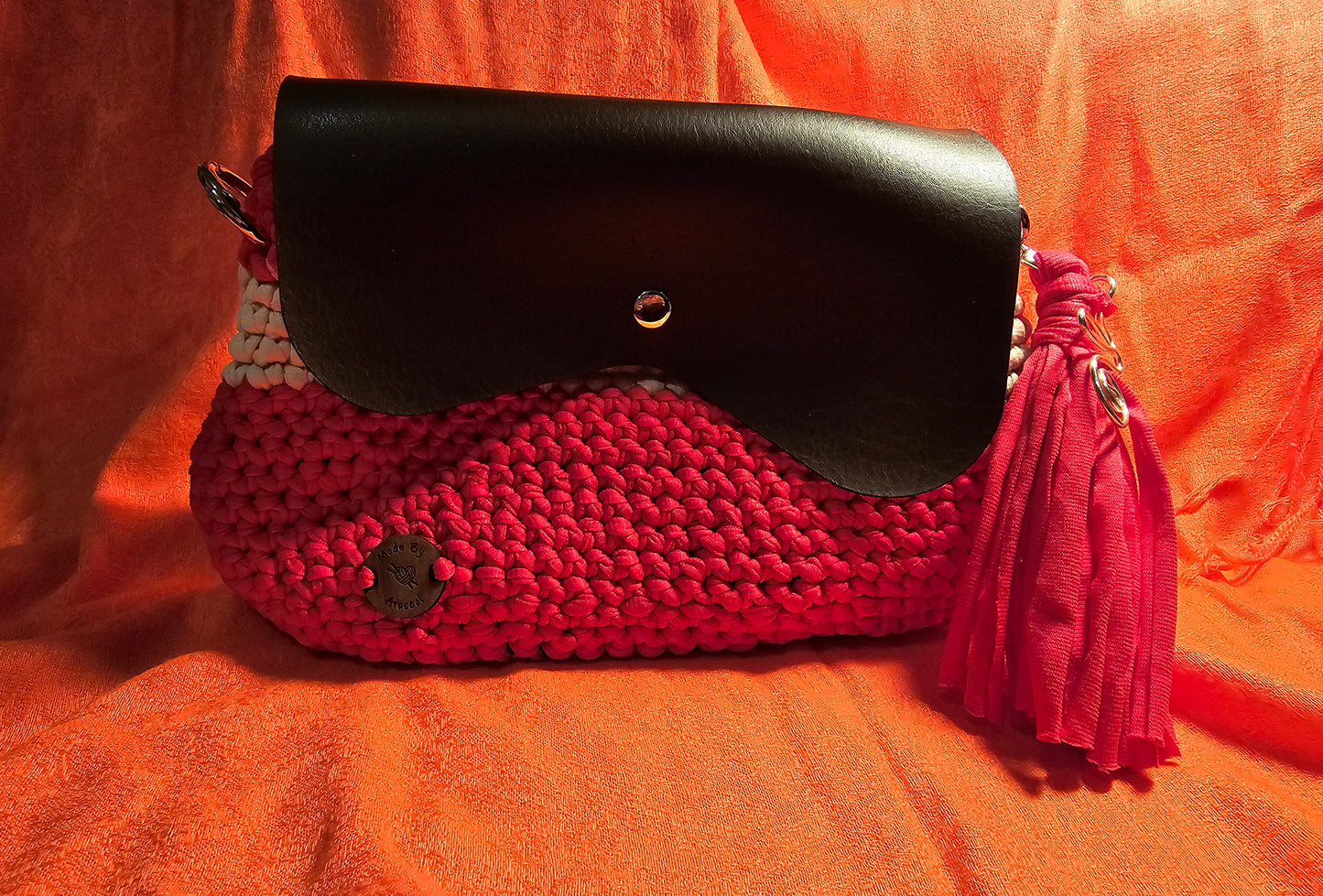 Carteras dos tonos rosa y crema