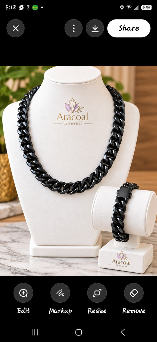 Cadena negra para hombre Aracoal Esensual